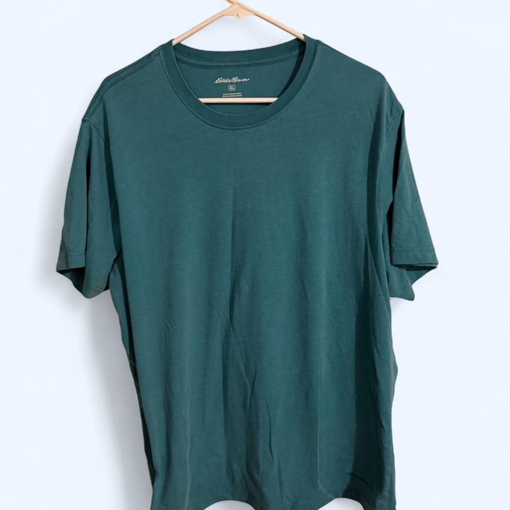 Eddie Bauer Tee Men XL greenish Blue Legend Wash Essential Casual Comfort Shirt